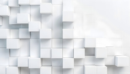 Obraz premium Abstract white geometric cubes block pattern with copy space suitable for modern design and wallpaper.