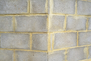Muro de bloques de hormigón rústico