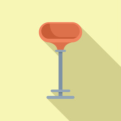 Minimalist bar stool with round seat standing on one leg, modern furniture for apartments and studios