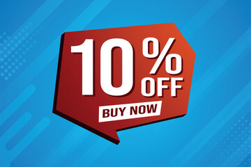 10% ten percent off buy now poster banner graphic design icon logo sign symbol social media website coupon

