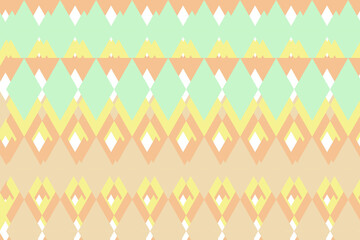 Fabric pattern formed from triangles pastel colors