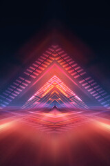 Fototapeta premium Abstraction with rays and neon.