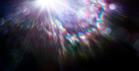 Colorful Glow Light Effects On Black - Lens Flare 