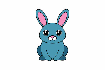 Adorable Rabbit Vector Icon on White Background