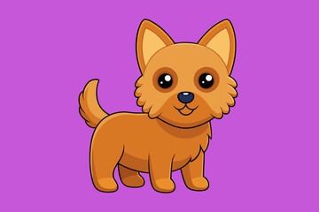 Adorable Dog Vector Icon on White Background