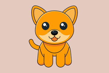 Adorable Dog Vector Icon on White Background