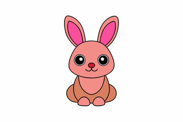 Adorable Rabbit Vector Icon on White Background