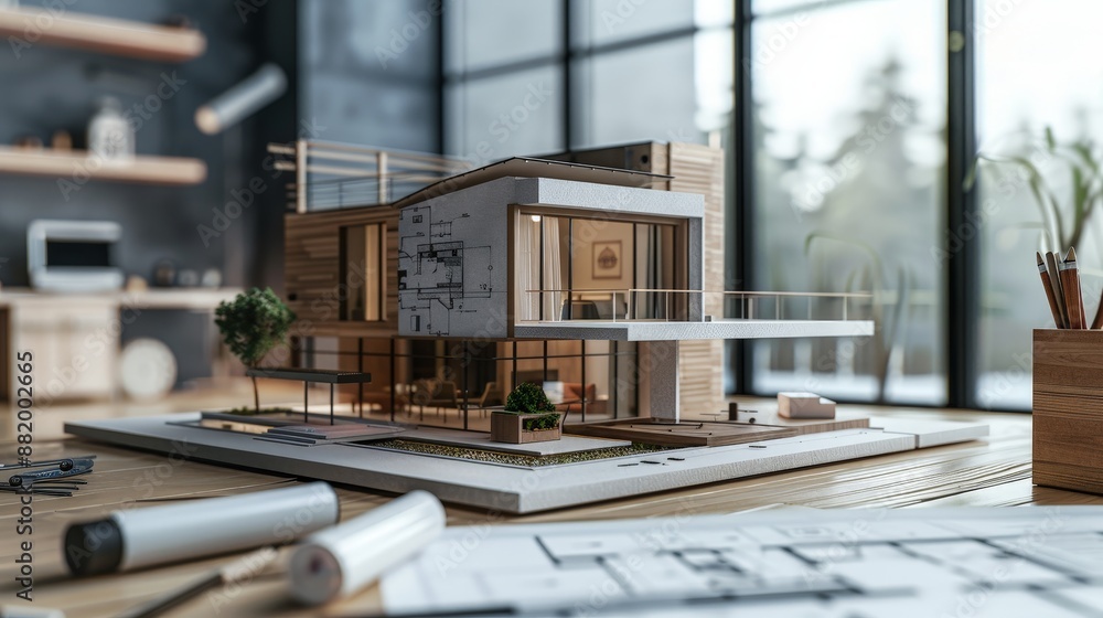 Poster describe the process of designing a custom-built house.