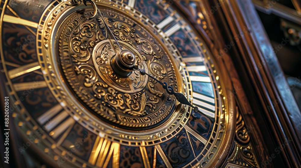 Poster describe the process of setting and maintaining a grandfather clock.