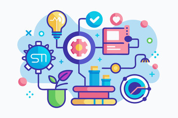 Icon for a STEM Workshop vector illustration