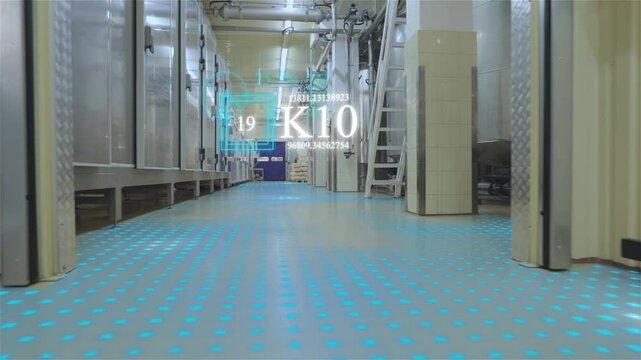 Smart food production. Smart conveyor at a food factory. Smart food factory