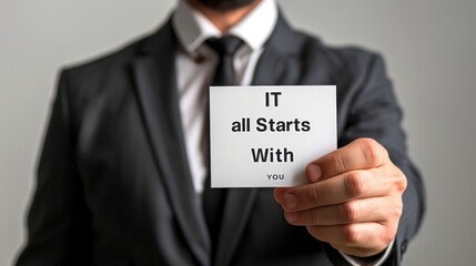 It all Starts With You - Business Motivation Quote