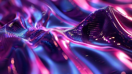 Discuss the futuristic look of a holographic texture background.