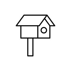 Bird feeders outline icons, minimalist vector illustration ,simple transparent graphic element .Isolated on white background