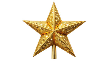 Christmas tree topper star isolated on a transparent background