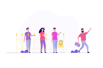 Displaying a unique attitude for leadership, showing courage and determination to step out of the safe zone. Vector illustration.