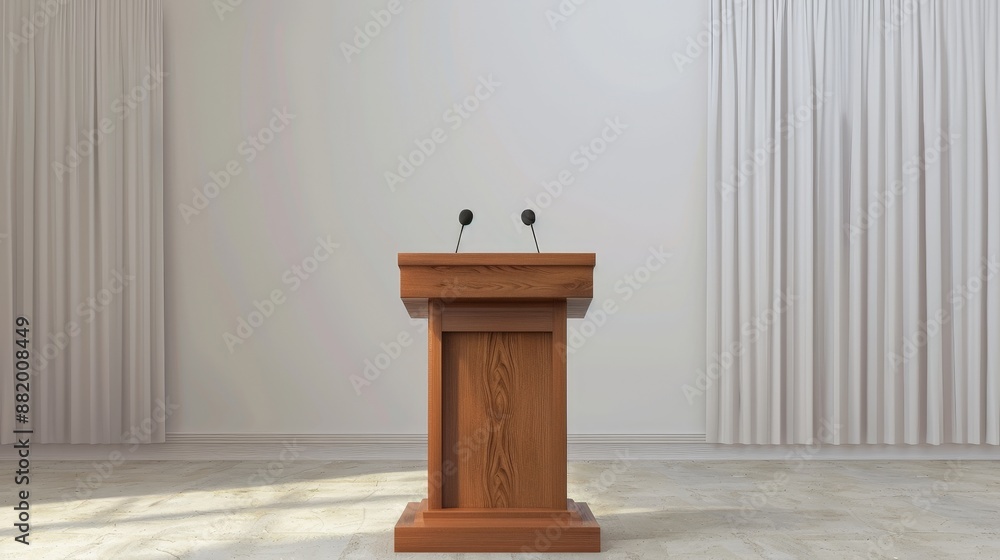 Poster explain how to effectively use a podium during a presentation.