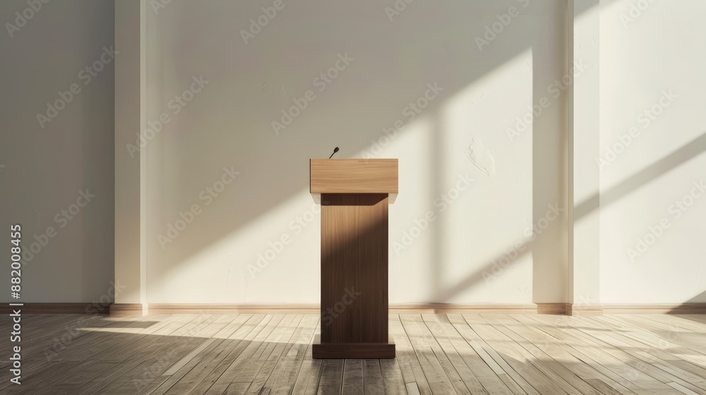 Poster explain how to effectively use a podium during a presentation.