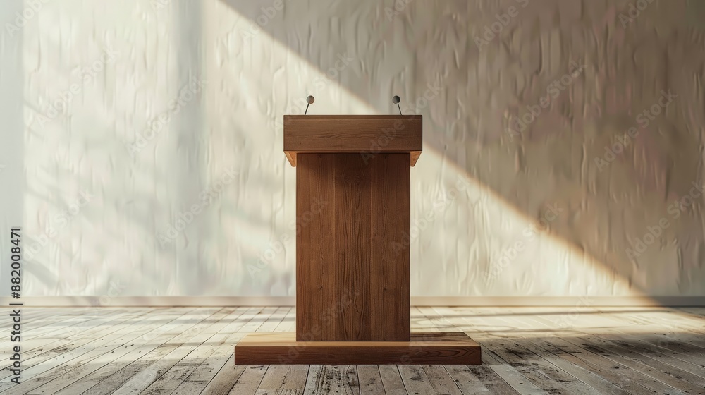 Poster explain how to effectively use a podium during a presentation.