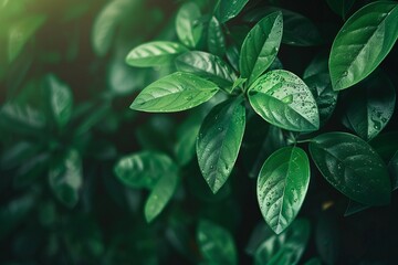 Nature of green leaf in garden at summer. Natural green leaves plants using as spring background cover page greenery environment ecology wallpaper
