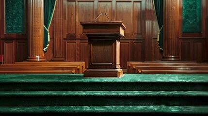 Explain the importance of a podium in public speaking events.