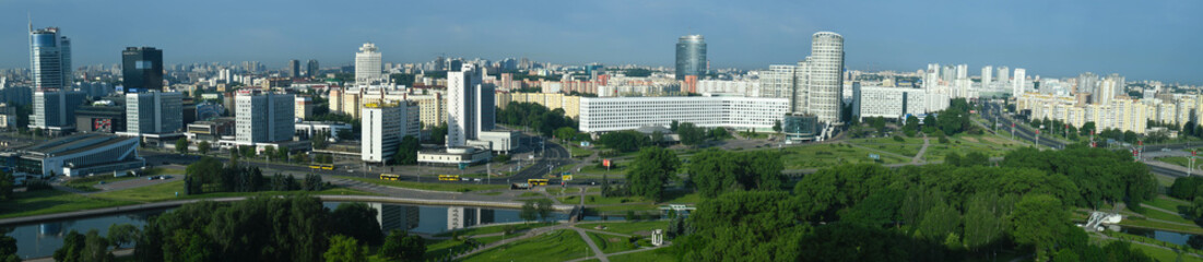 Aerial view of the cityscape at Minsk in Belarus