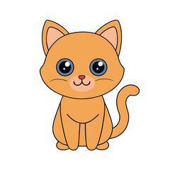 Adorable cartoon cat vector illustration, perfect for clipart, line art, and printable designs.