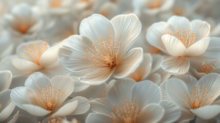 Fototapeta premium Delicate White Flowers Close-Up