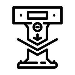 free bending label product caution line icon vector. free bending label product caution sign. isolated contour symbol black illustration