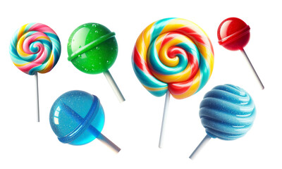 colourful sweets on a transparent background