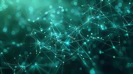 Blue lines and nodes form abstract geometric shapes in this simple network. A dark blue background with hi-tech digital connectivity gives a futuristic feel. Details are sharp and clear.