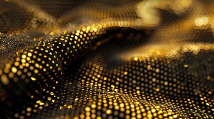 Elegant Black and Bright Gold Pattern with Sharp Contrast in Natural Soft Light, Close-up Shot with White Space Composition