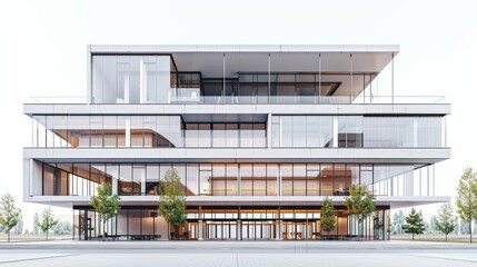Obraz premium Modern Office Building with Glass Facade