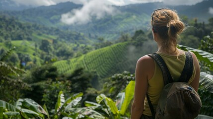 Naklejka premium Share your experience of visiting a coffee plantation or farm.