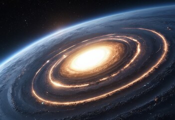 Fototapeta premium Shielding Galaxy with Ring Light: A Beacon of Hope in the Cosmos