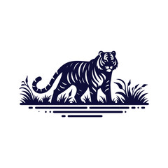 Vector Tiger silhouette design illustration template