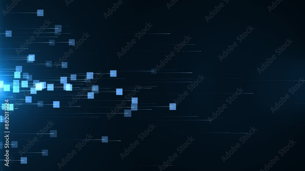 Poster digital background with particles and geometric shapes, data analysis technologies, network connecti