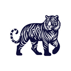 Vector Tiger silhouette design illustration template