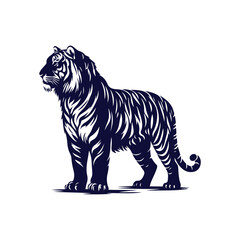 Vector Tiger silhouette design illustration template