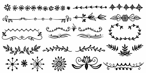 Fototapeta premium Elegant vintage ornament divider collection with intricate designs