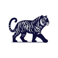 Vector Tiger silhouette design illustration template