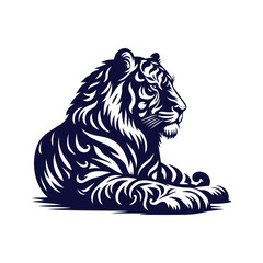 Vector Tiger silhouette design illustration template