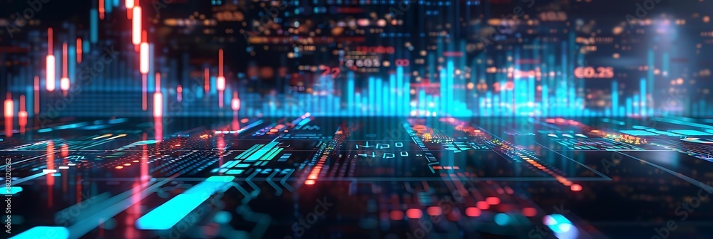 Poster abstract 3d futuristic digital data interface background
