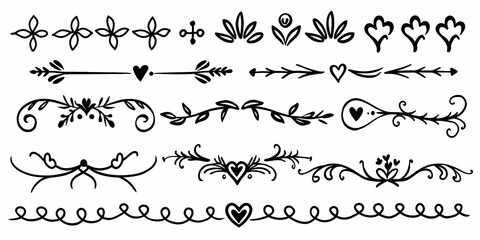 Obraz premium Elegant vintage ornament divider collection with intricate designs