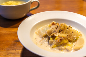 ポテトグラタンとスープ