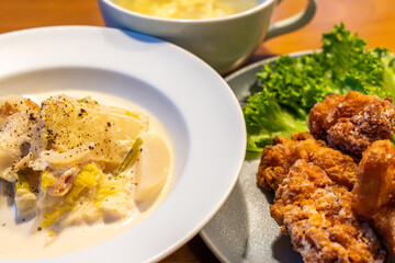 チキンと野菜と熱々のシチュー