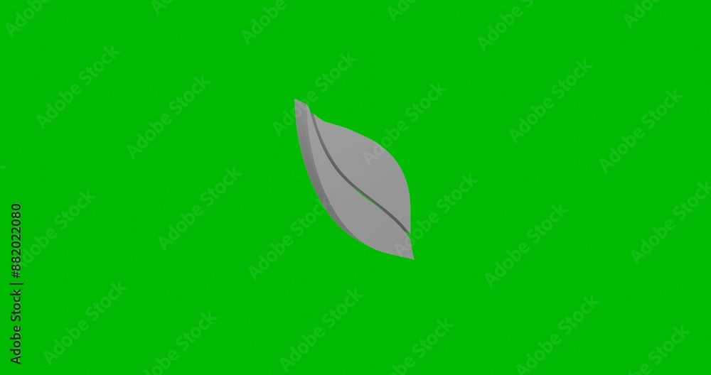 Poster animation of rotation of a white leaflet symbol with shadow. simple and complex rotation. seamless l