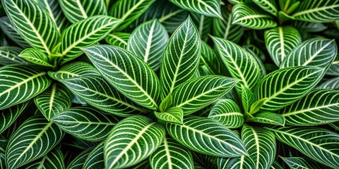 Close-Up of Lush Green Leaves with White Veins, Nature , Texture , Pattern , Botany