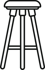 Line drawing of a simple chair with wooden legs standing on white background