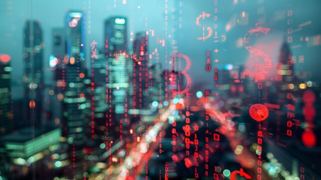 Digital Currency in a Cityscape